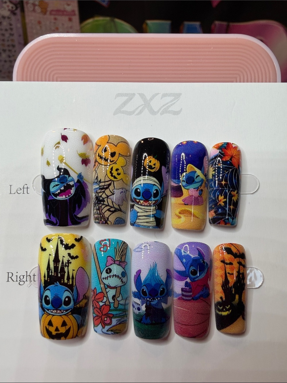 Halloween Stitch-Themed Press-On Nails - Multicolor Cute & Spooky